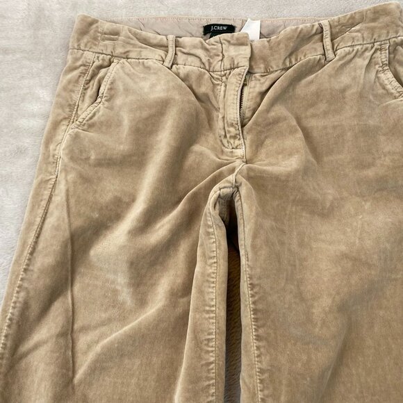 J.Crew Womens Pants Size 6 Low Fit Khaki Velour Flared Leg Classic Casual Retro - Picture 11 of 15